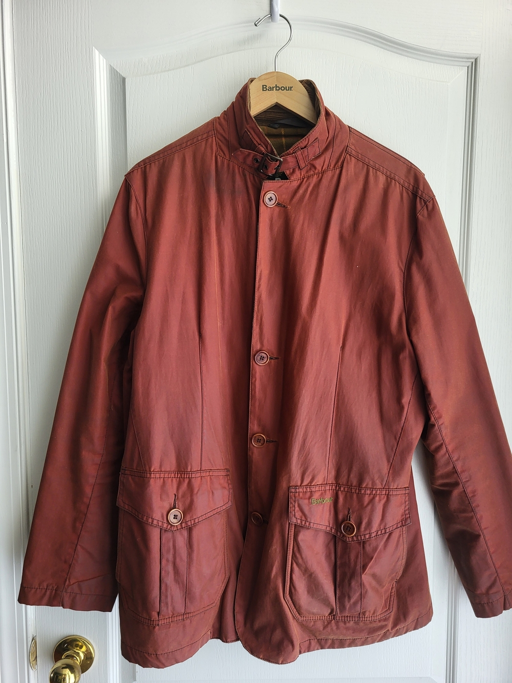 RARE Barbour Lutz Wax Jacket In Rust - Picture 2 of 12